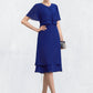 Destiny A-Line Scoop Neck Knee-Length Chiffon Mother of the Bride Dress With Cascading Ruffles DL126P0014813