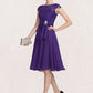 Addyson A-Line Scoop Neck Knee-Length Chiffon Lace Mother of the Bride Dress With Beading DL126P0014814