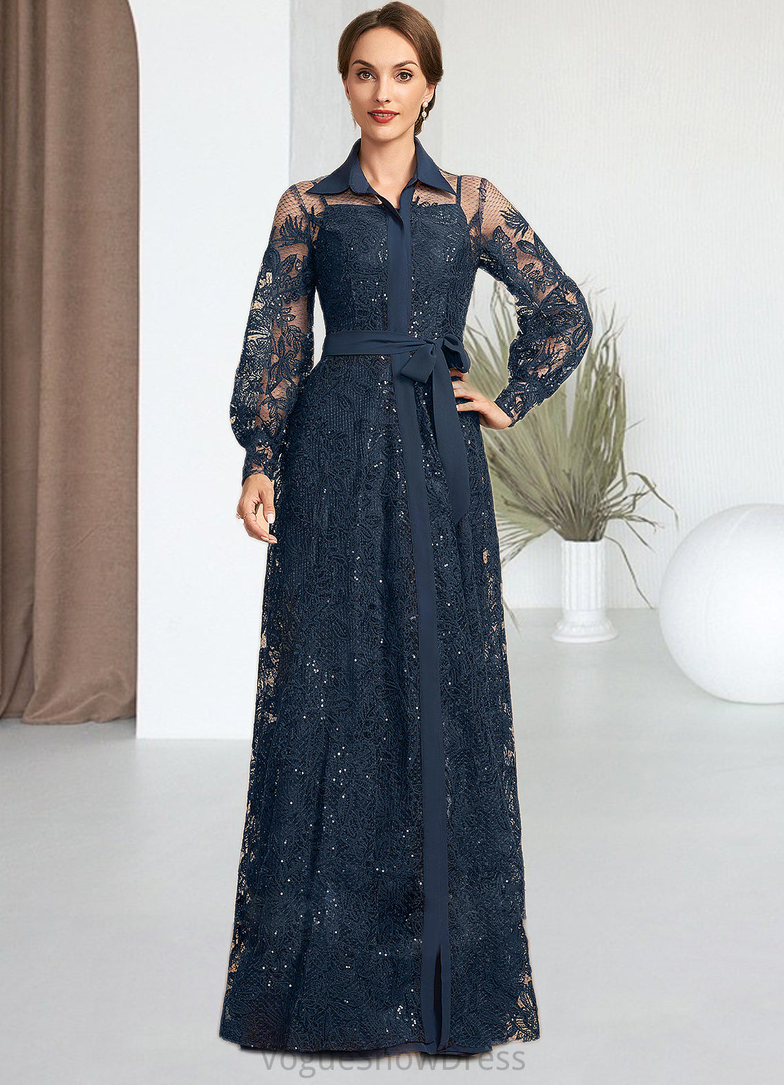 Kiley A-Line Square Neckline Floor-Length Chiffon Mother of the Bride Dress DL126P0014818