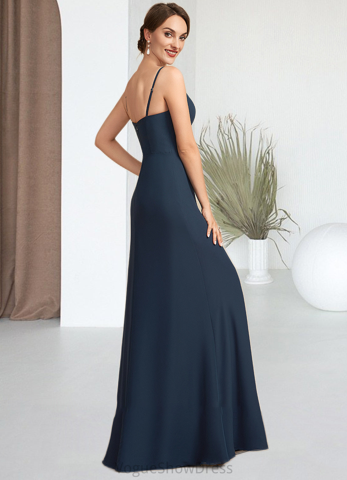 Kiley A-Line Square Neckline Floor-Length Chiffon Mother of the Bride Dress DL126P0014818