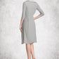 Eloise Sheath/Column Scoop Neck Knee-Length Chiffon Lace Mother of the Bride Dress With Ruffle Beading DL126P0014821