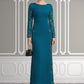 Sophie Sheath/Column Scoop Neck Floor-Length Stretch Crepe Mother of the Bride Dress With Appliques Lace DL126P0014822