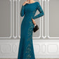 Sophie Sheath/Column Scoop Neck Floor-Length Stretch Crepe Mother of the Bride Dress With Appliques Lace DL126P0014822