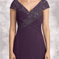 Marina A-Line V-neck Sweep Train Chiffon Lace Mother of the Bride Dress With Ruffle Beading DL126P0014824