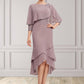 Cora Sheath/Column Scoop Neck Asymmetrical Chiffon Mother of the Bride Dress With Ruffle Lace Sequins DL126P0014826