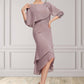 Cora Sheath/Column Scoop Neck Asymmetrical Chiffon Mother of the Bride Dress With Ruffle Lace Sequins DL126P0014826