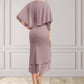 Cora Sheath/Column Scoop Neck Asymmetrical Chiffon Mother of the Bride Dress With Ruffle Lace Sequins DL126P0014826