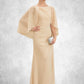 Rita A-Line Scoop Neck Floor-Length Chiffon Mother of the Bride Dress With Ruffle Beading Sequins DL126P0014827