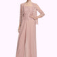 Claire Jumpsuit/Pantsuit Square Neckline Floor-Length Chiffon Lace Mother of the Bride Dress DL126P0014828