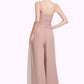 Claire Jumpsuit/Pantsuit Square Neckline Floor-Length Chiffon Lace Mother of the Bride Dress DL126P0014828