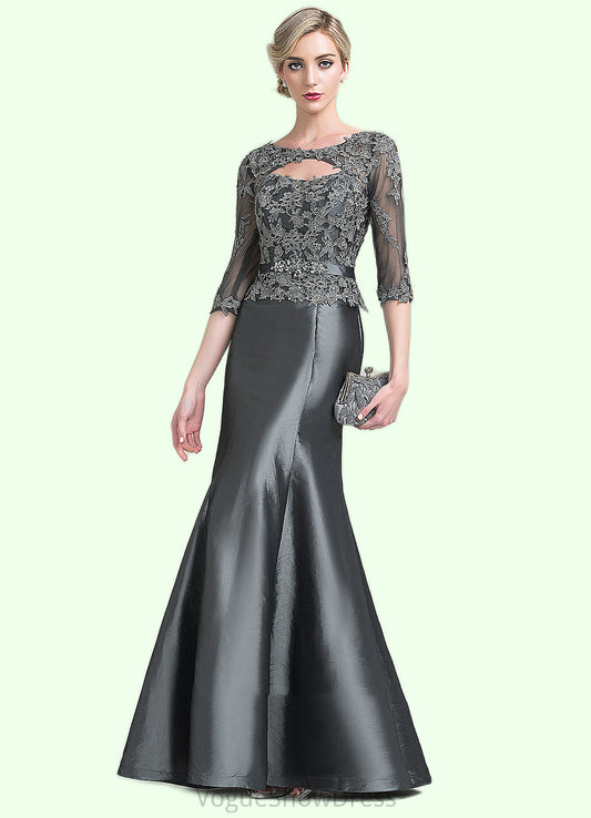 Pam Trumpet/Mermaid Scoop Neck Floor-Length Taffeta Mother of the Bride Dress With Beading Appliques Lace Sequins DL126P0014832