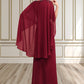 Naomi A-Line V-neck Floor-Length Chiffon Mother of the Bride Dress With Ruffle Beading Sequins DL126P0014833