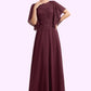 Elyse A-Line Scoop Neck Floor-Length Chiffon Lace Mother of the Bride Dress With Sequins DL126P0014834