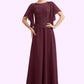 Elyse A-Line Scoop Neck Floor-Length Chiffon Lace Mother of the Bride Dress With Sequins DL126P0014834