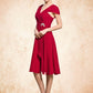 Mara A-Line V-neck Knee-Length Chiffon Mother of the Bride Dress With Beading Sequins Cascading Ruffles DL126P0014835