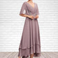 Shaniya A-Line V-neck Asymmetrical Chiffon Mother of the Bride Dress With Ruffle Lace Beading DL126P0014839