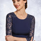 Cameron Sheath/Column Scoop Neck Knee-Length Lace Stretch Crepe Mother of the Bride Dress With Sequins DL126P0014840