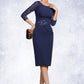 Cameron Sheath/Column Scoop Neck Knee-Length Lace Stretch Crepe Mother of the Bride Dress With Sequins DL126P0014840