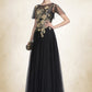 Kassidy A-Line/Princess Scoop Neck Floor-Length Tulle Mother of the Bride Dress With Lace DL126P0014841