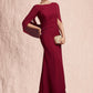 Serenity Trumpet/Mermaid Scoop Neck Floor-Length Chiffon Mother of the Bride Dress With Ruffle DL126P0014842