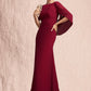 Serenity Trumpet/Mermaid Scoop Neck Floor-Length Chiffon Mother of the Bride Dress With Ruffle DL126P0014842