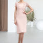 Mariyah Sheath/Column Scoop Neck Knee-Length Lace Stretch Crepe Mother of the Bride Dress DL126P0014843