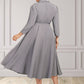 Lisa A-Line V-neck Tea-Length Stretch Crepe Mother of the Bride Dress DL126P0014844