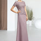 Marcie A-Line Scoop Neck Floor-Length Chiffon Lace Mother of the Bride Dress DL126P0014846