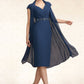 Everly Sheath/Column V-neck Knee-Length Chiffon Mother of the Bride Dress With Ruffle Beading Sequins DL126P0014847