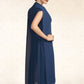 Everly Sheath/Column V-neck Knee-Length Chiffon Mother of the Bride Dress With Ruffle Beading Sequins DL126P0014847