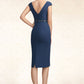 Everly Sheath/Column V-neck Knee-Length Chiffon Mother of the Bride Dress With Ruffle Beading Sequins DL126P0014847