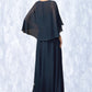 Maritza A-Line V-neck Floor-Length Chiffon Lace Mother of the Bride Dress With Beading Sequins DL126P0014849