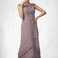 Sal A-Line Scoop Neck Asymmetrical Chiffon Lace Mother of the Bride Dress With Cascading Ruffles DL126P0014850