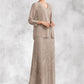 Ivy A-Line V-neck Ankle-Length Chiffon Lace Mother of the Bride Dress DL126P0014851