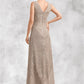 Ivy A-Line V-neck Ankle-Length Chiffon Lace Mother of the Bride Dress DL126P0014851