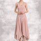 Kamila A-Line V-neck Ankle-Length Chiffon Mother of the Bride Dress With Appliques Lace Sequins DL126P0014855