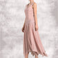 Kamila A-Line V-neck Ankle-Length Chiffon Mother of the Bride Dress With Appliques Lace Sequins DL126P0014855