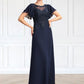 Sadie A-Line Scoop Neck Floor-Length Chiffon Lace Mother of the Bride Dress With Sequins DL126P0014857