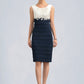 Everleigh Sheath/Column Scoop Neck Knee-Length Chiffon Mother of the Bride Dress With Appliques Lace DL126P0014880