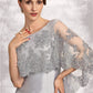 Val Sheath/Column Scoop Neck Knee-Length Taffeta Lace Mother of the Bride Dress With Beading Sequins DL126P0014886