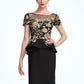 Scarlett Sheath/Column Scoop Neck Knee-Length Chiffon Mother of the Bride Dress With Lace Cascading Ruffles DL126P0014887