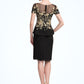 Scarlett Sheath/Column Scoop Neck Knee-Length Chiffon Mother of the Bride Dress With Lace Cascading Ruffles DL126P0014887