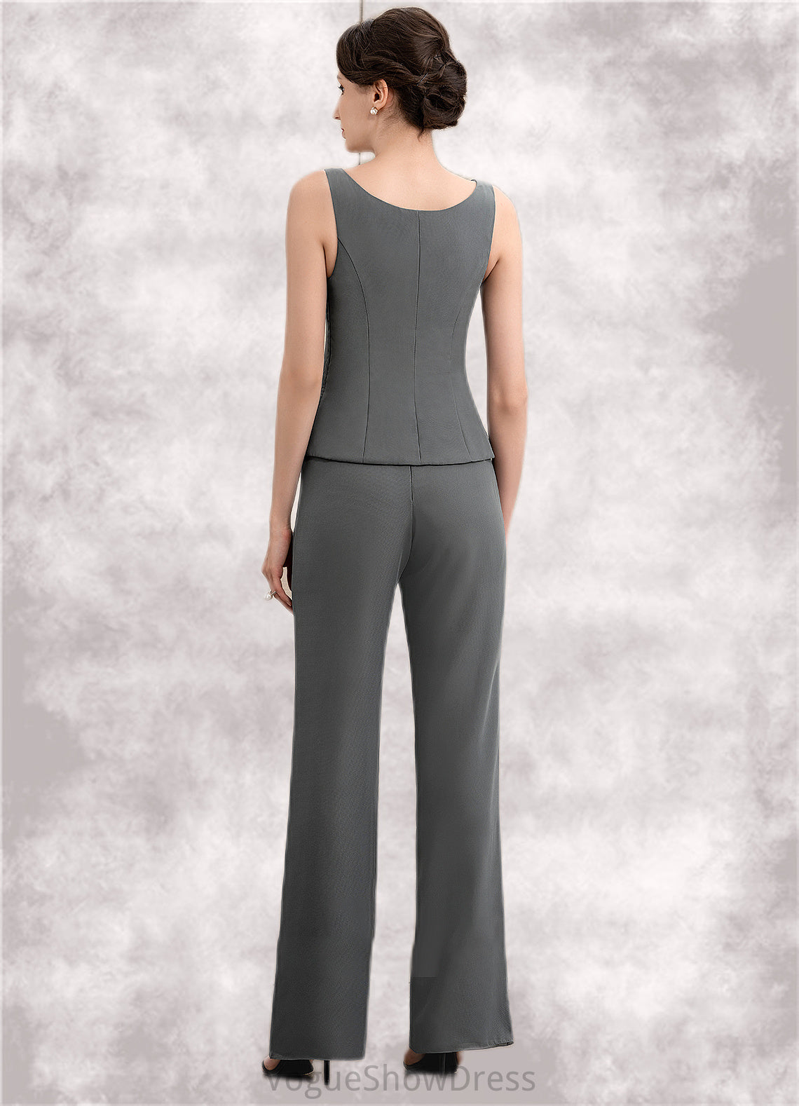 Victoria Jumpsuit/Pantsuit Scoop Neck Ankle-Length Chiffon Mother of the Bride Dress DL126P0014890