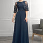 Madisyn A-Line Scoop Neck Ankle-Length Chiffon Lace Mother of the Bride Dress With Beading Sequins DL126P0014892