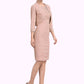 Janiah Sheath/Column Scoop Neck Knee-Length Chiffon Lace Mother of the Bride Dress With Beading Sequins DL126P0014896