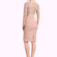 Janiah Sheath/Column Scoop Neck Knee-Length Chiffon Lace Mother of the Bride Dress With Beading Sequins DL126P0014896