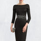 Maya Sheath/Column Off-the-Shoulder Knee-Length Jersey Mother of the Bride Dress With Beading Sequins DL126P0014897