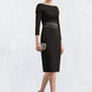 Maya Sheath/Column Off-the-Shoulder Knee-Length Jersey Mother of the Bride Dress With Beading Sequins DL126P0014897