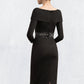 Maya Sheath/Column Off-the-Shoulder Knee-Length Jersey Mother of the Bride Dress With Beading Sequins DL126P0014897