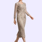 Giana Sheath/Column Scoop Neck Tea-Length Lace Mother of the Bride Dress With Sequins DL126P0014898